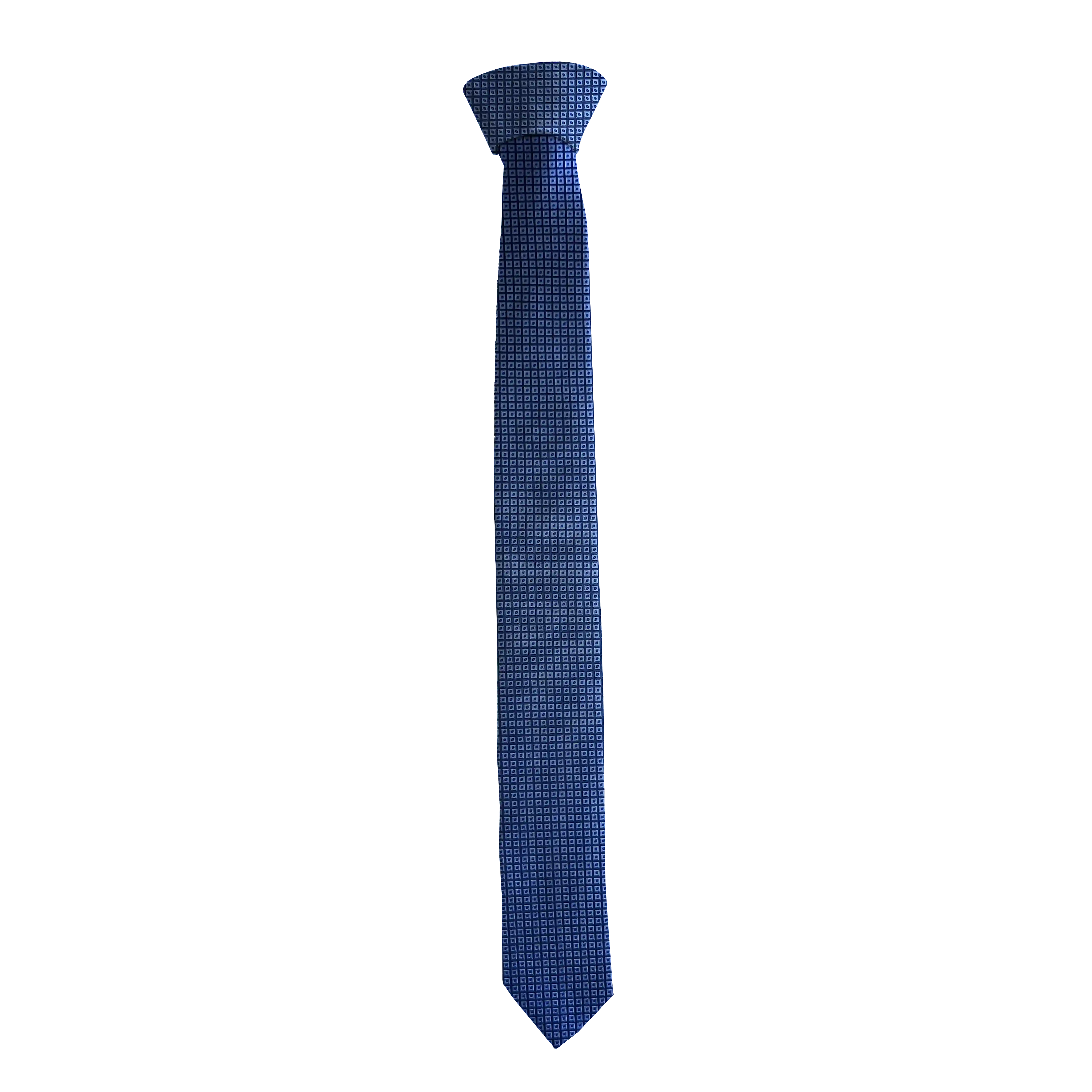 Krawatte aus Seide, Breite: 55 mm, Stoff: kleine blaue Quadrate auf dunkelblau (7048)