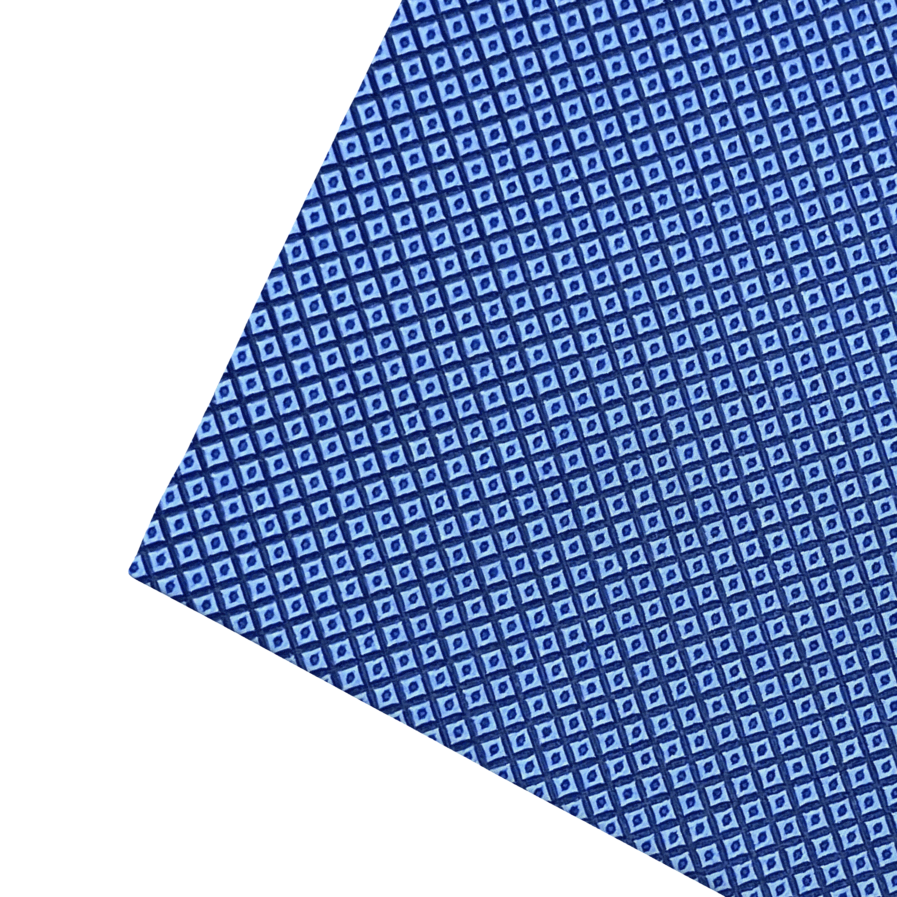 Ziertuch aus Seide, 30 x 30 cm, Stoff: kleine blaue Quadrate auf dunkelblau (7048)