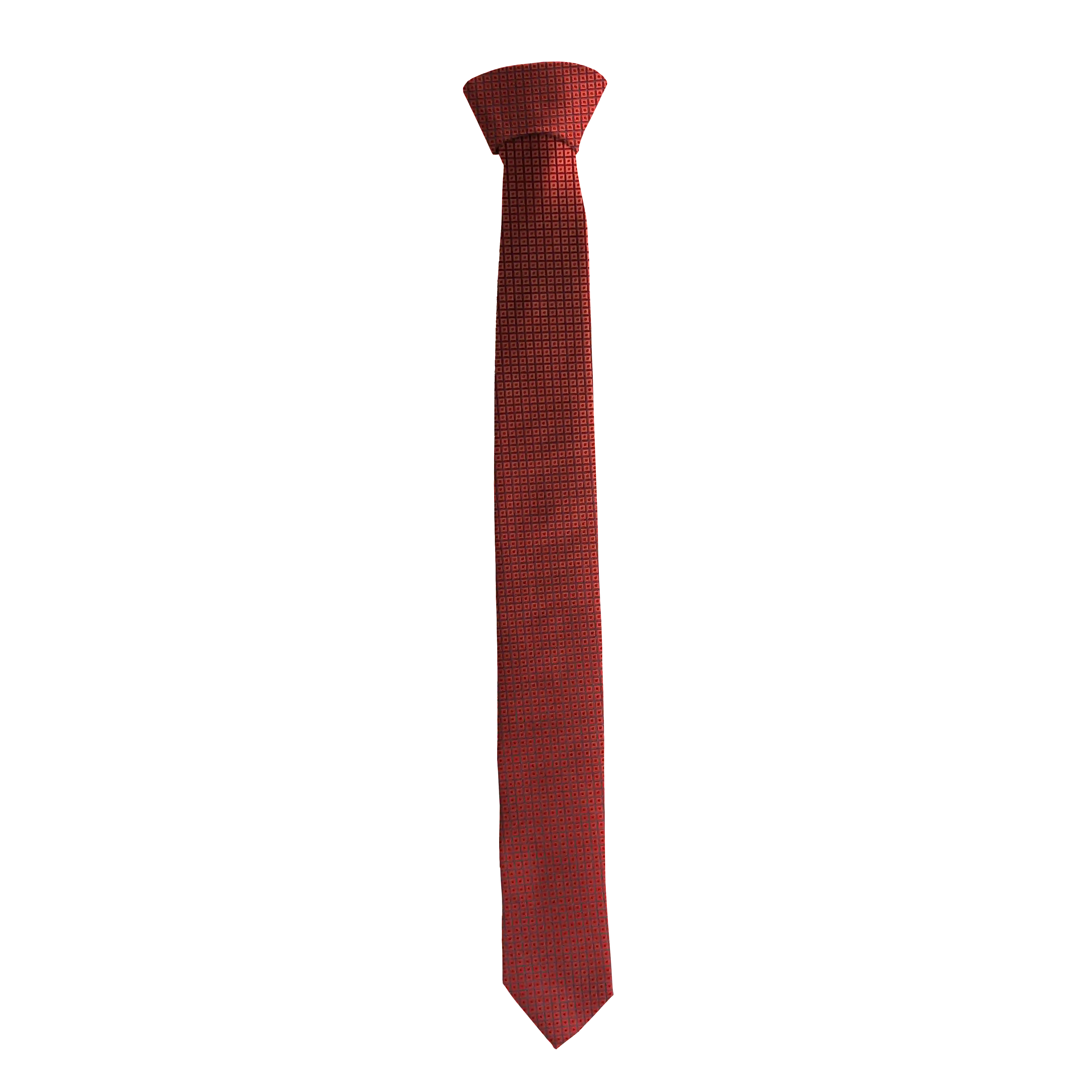 [T-55-M-70-7049] Krawatte aus Seide, Breite: 55 mm, Stoff: kleine rote Quadrate auf dunkelblau (7049) (Standardlänge (150 cm))