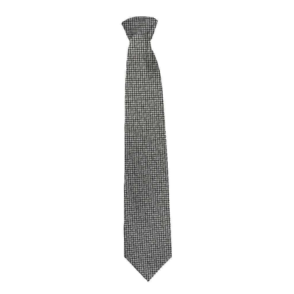 [T-85-M-70-7050] Krawatte aus Seide, Breite: 85, Stoff: kleine graue Quadrate auf schwarz (7050) (Standardlänge (150))