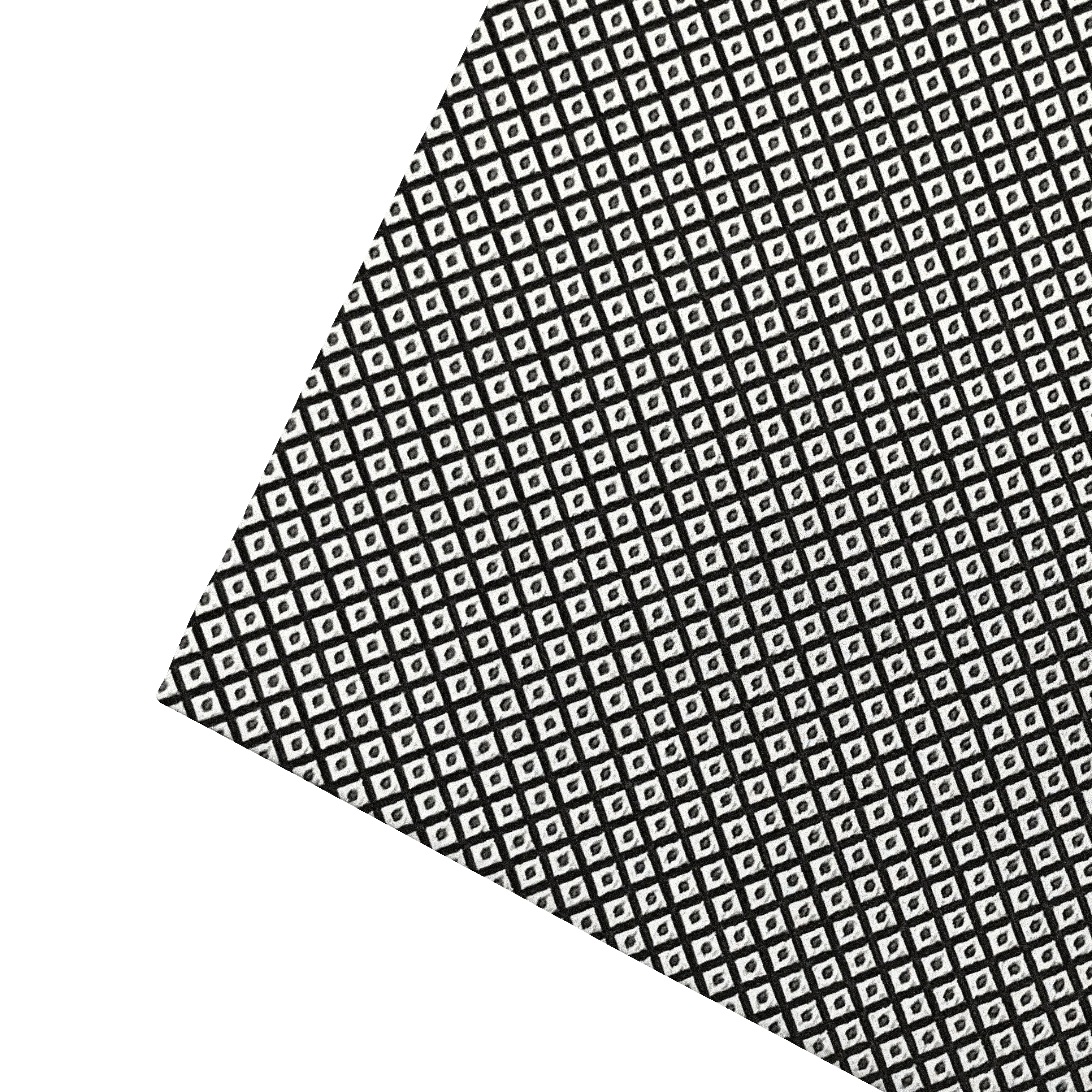 [PS-S300-70-7050] Ziertuch aus Seide, 30 x 30 cm, Stoff: kleine graue Quadrate auf schwarz (7050)