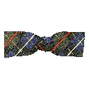 Schleife aus Seide, Form: gerade, Höhe: 35, Stoff: geometrisch gemustert in grau und königsblau (7287)