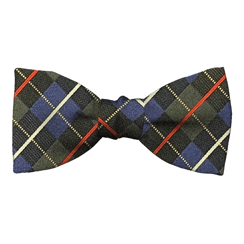 [BT-S-50-E-70-7287] Schleife aus Seide, Form: gerade, Höhe: 50, Stoff: geometrisch gemustert in grau und königsblau (7287) (EASY: vorgebunden mit verstellbarer Größe)