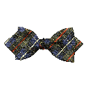 Schleife aus Seide, Form: spitz, Höhe: 60, Stoff: geometrisch gemustert in grau und königsblau (7287)