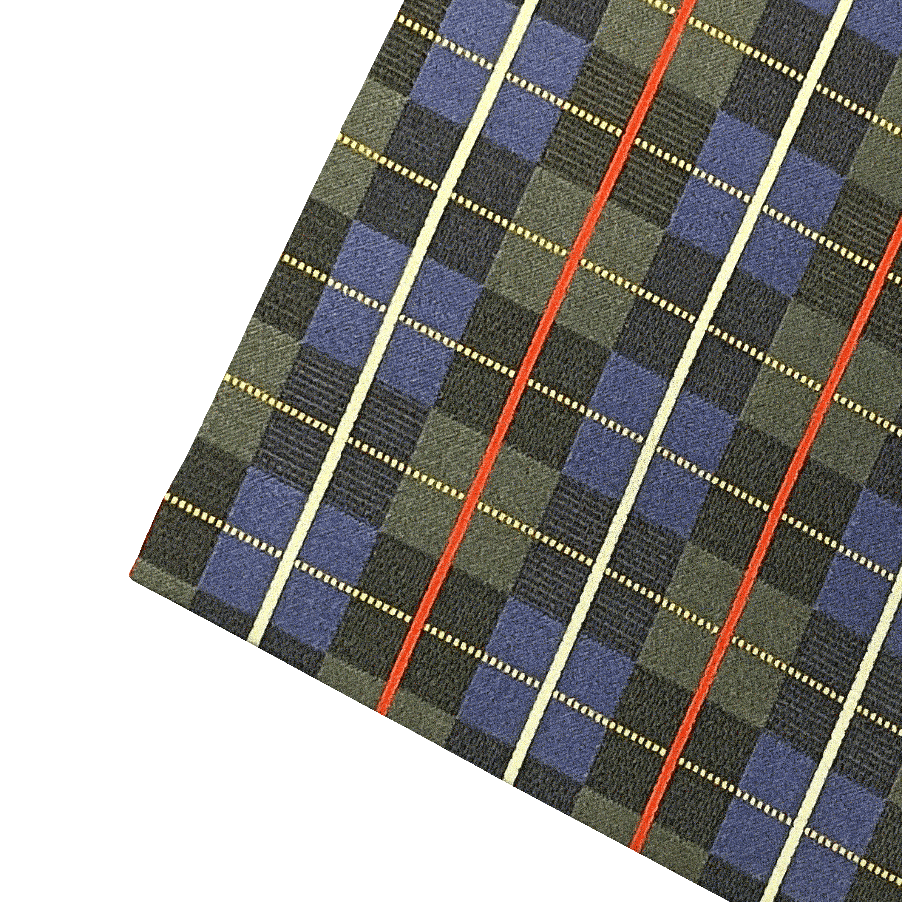 [PS-S300-70-7287] Ziertuch aus Seide, 30 x 30 cm, Stoff: geometrisch gemustert in grau und königsblau (7287)