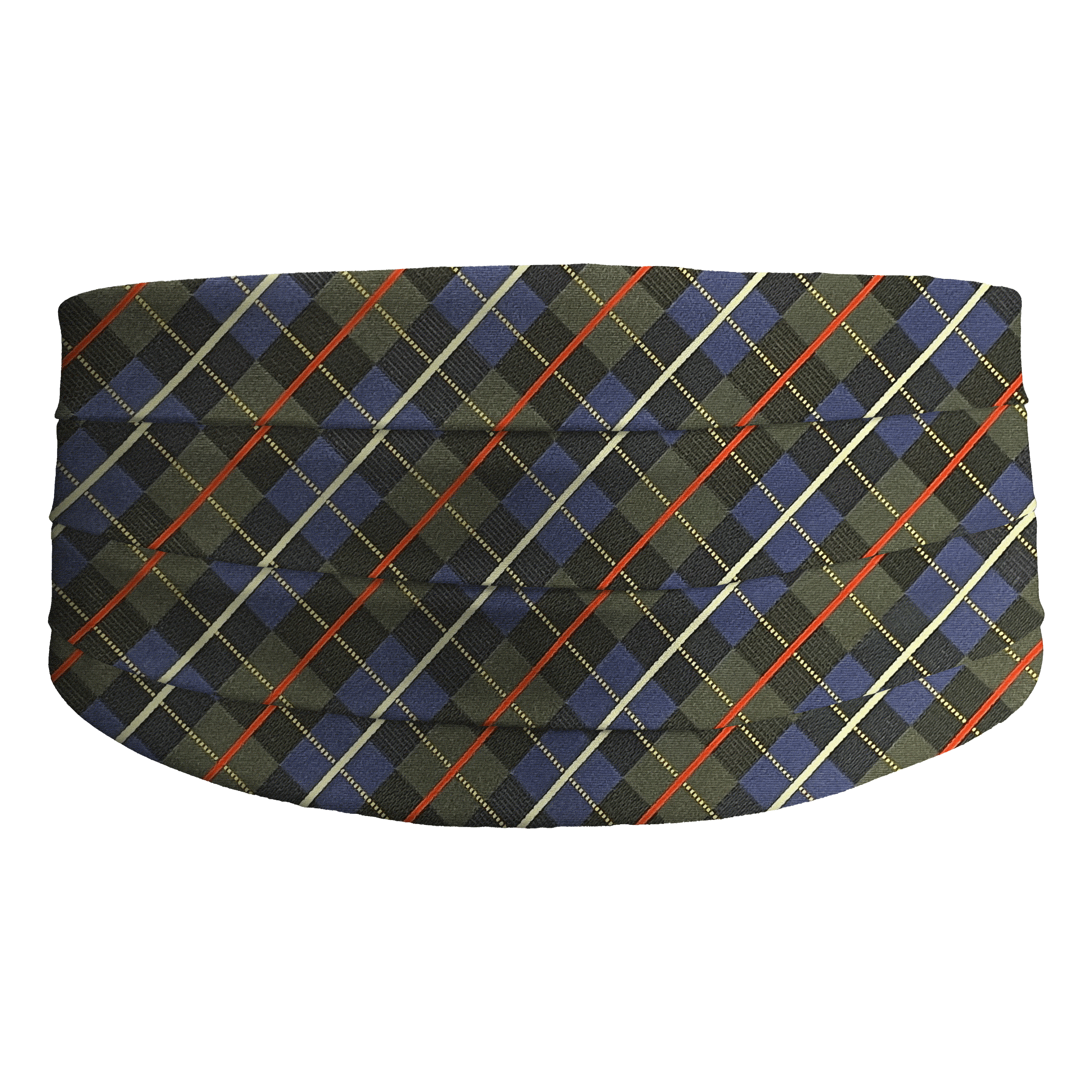 [CB-S-70-7287] Kummerbund aus Seide, Stoff: geometrisch gemustert in grau und königsblau (7287) (48)