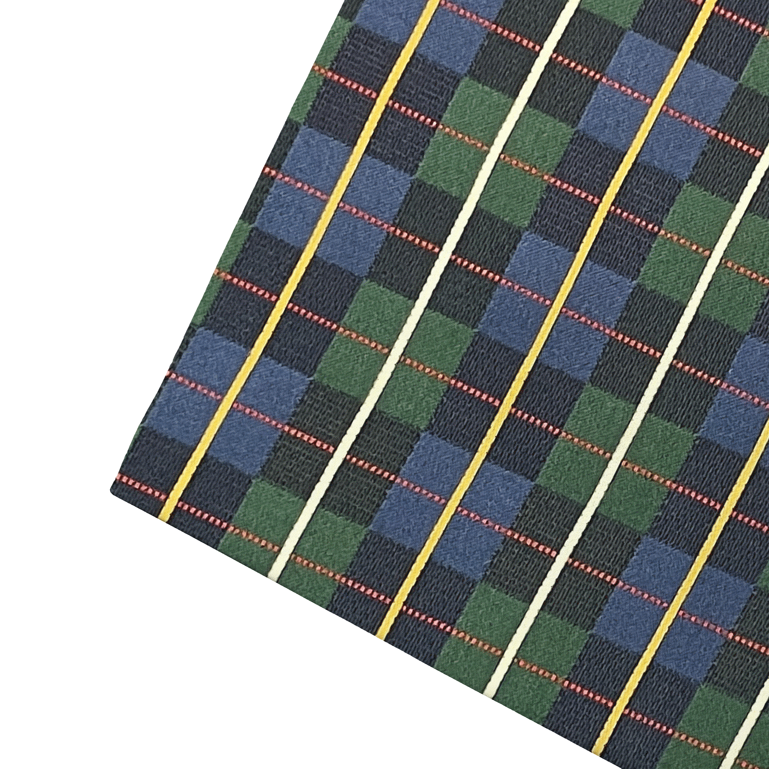 [PS-S300-70-7288] Ziertuch aus Seide, 30 x 30 cm, Stoff: geometrisch gemustert in dunkelblau und grün (7288)
