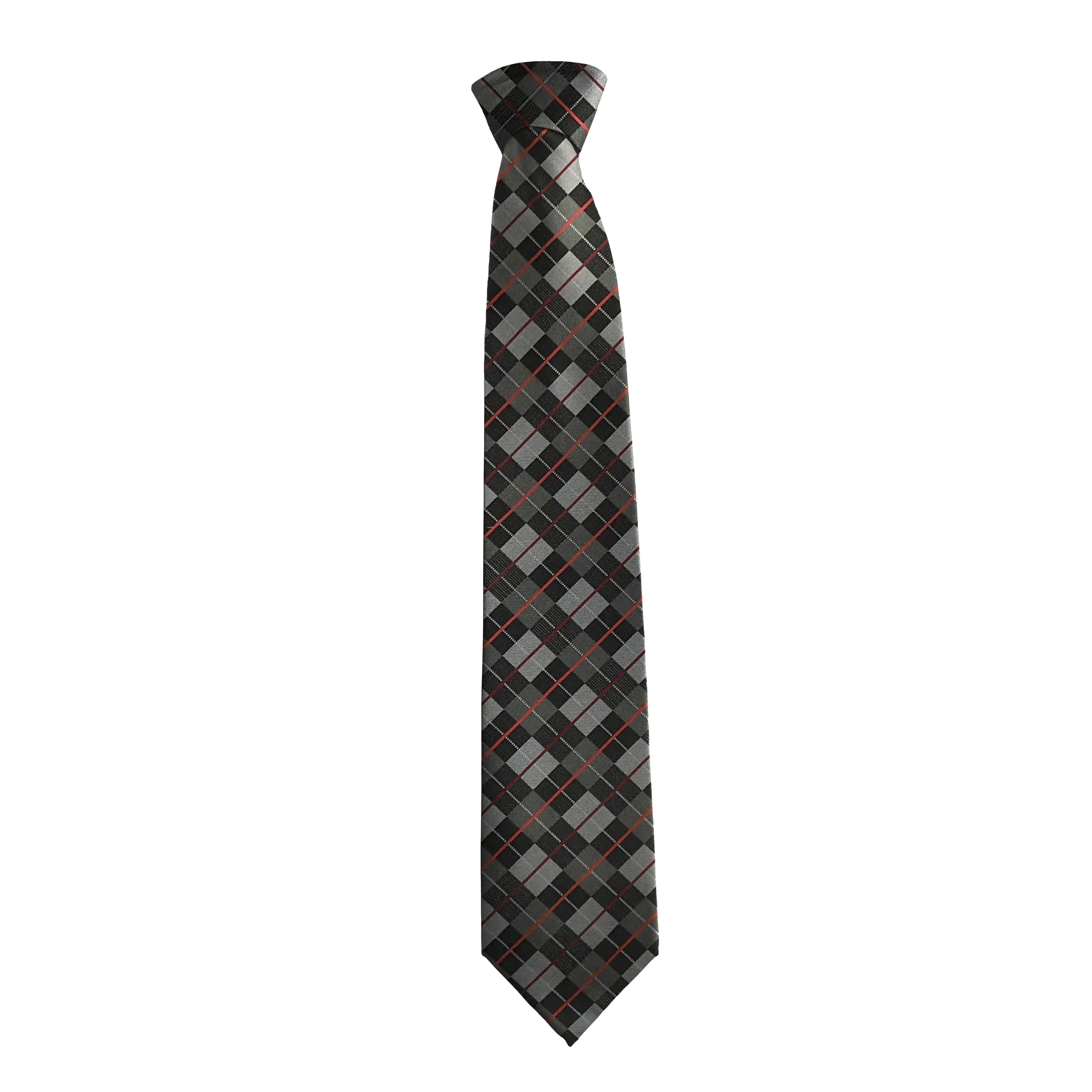Krawatte aus Seide, Breite: 85 mm, Stoff: geometrisch gemustert in grau und schwarz (7290)