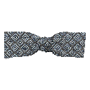 Schleife aus Seide, Form: gerade, Höhe: 35, Stoff: geometrisch gemustert in königsblau und schwarz auf dunkelblau (7371)