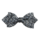 Schleife aus Seide, Form: spitz, Höhe: 60, Stoff: geometrisch gemustert in königsblau und schwarz auf dunkelblau (7371)