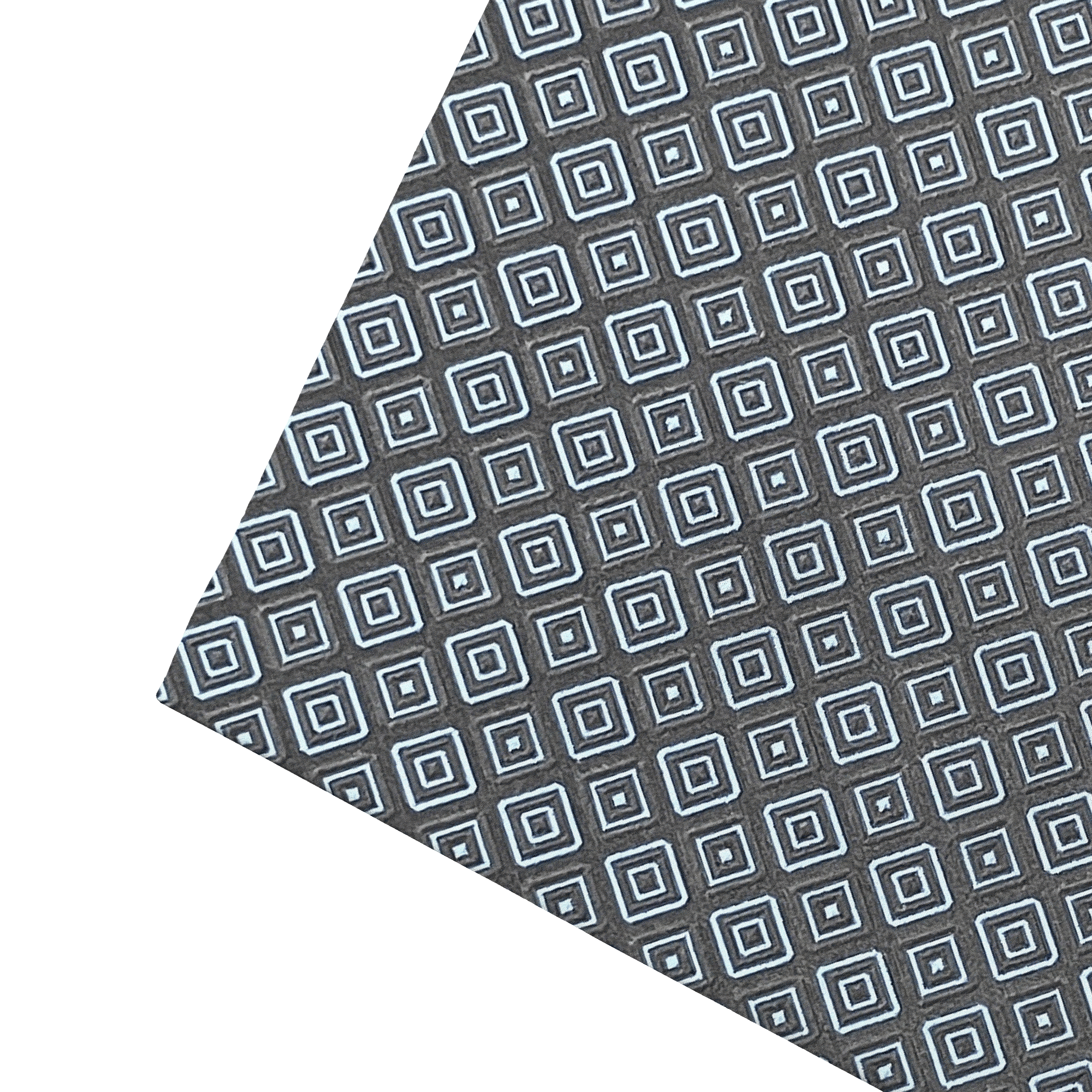 Ziertuch aus Seide, 30 x 30 cm, Stoff: geometrisch gemustert in königsblau und schwarz auf dunkelblau (7371)