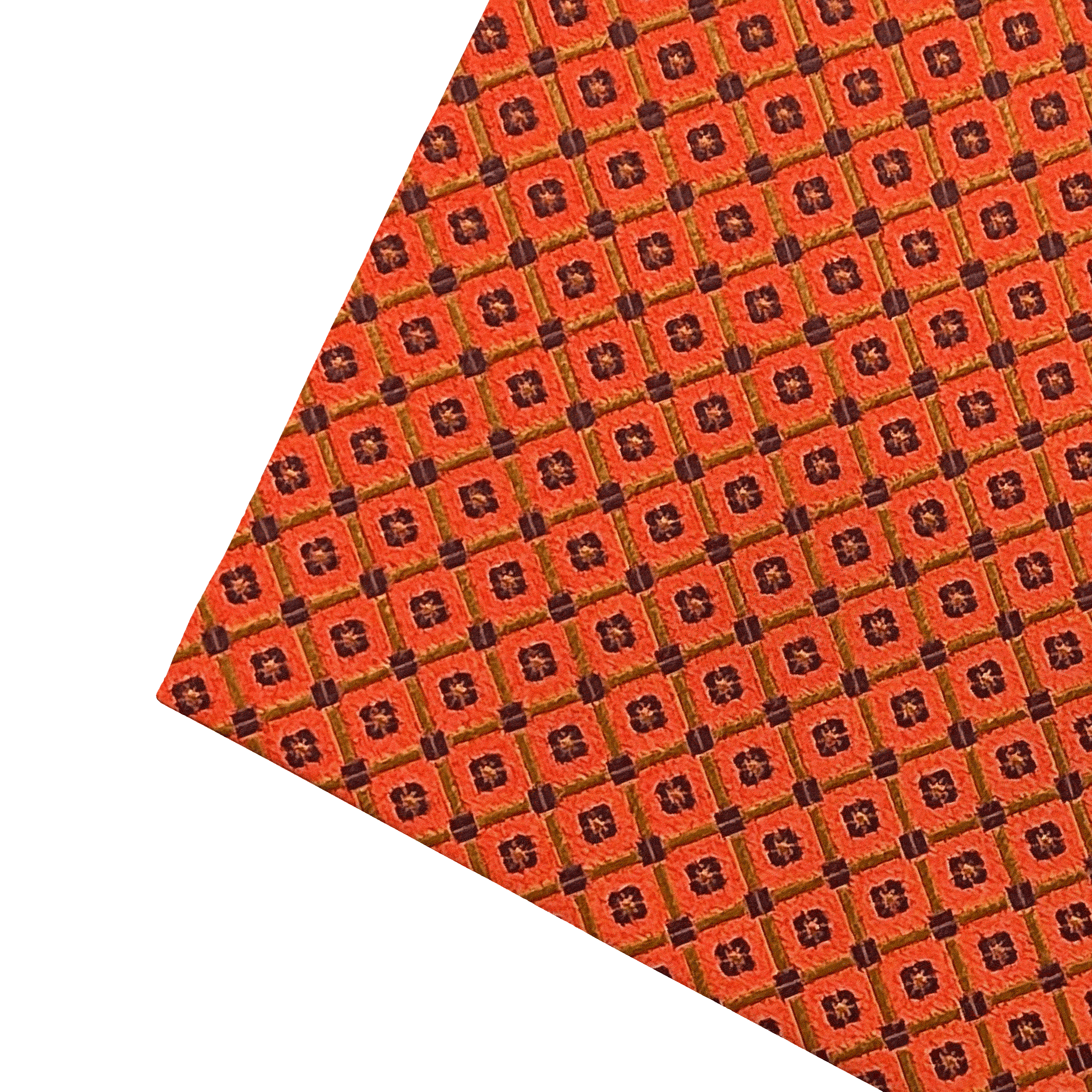 [PS-S300-70-7930] Ziertuch aus Seide, 30 x 30 cm, Stoff: quadratisch gemustert auf rot (7930)