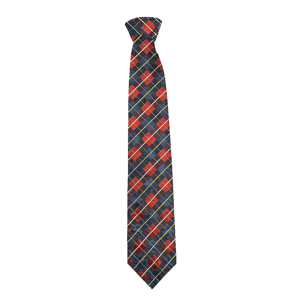 [T-85-M-70-7289] Krawatte aus Seide, Breite: 85, Stoff: geometrisch gemustert in dunkelblau und rot (7289) (Standardlänge (150))