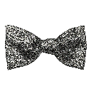 Schleife aus Seide, Form: gerade, Höhe: 65, Stoff: Paisley in Graustufen (7291)