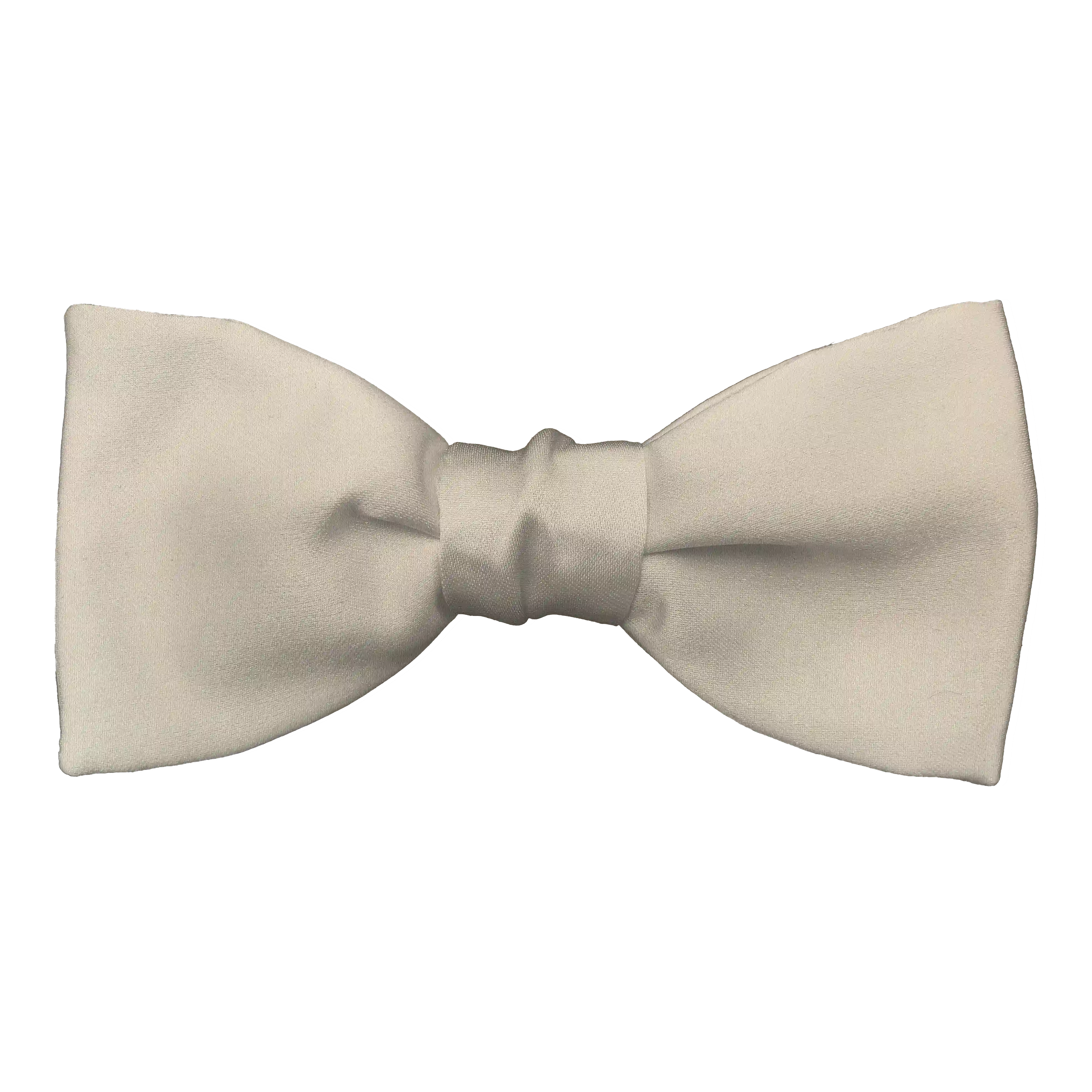 [BT-S-50-E-04-0415] bow tie from silk, shape: straight, height: 50 mm, fabric: unicoloured cream (0415) (EASY: pre-tied with adjustable size)