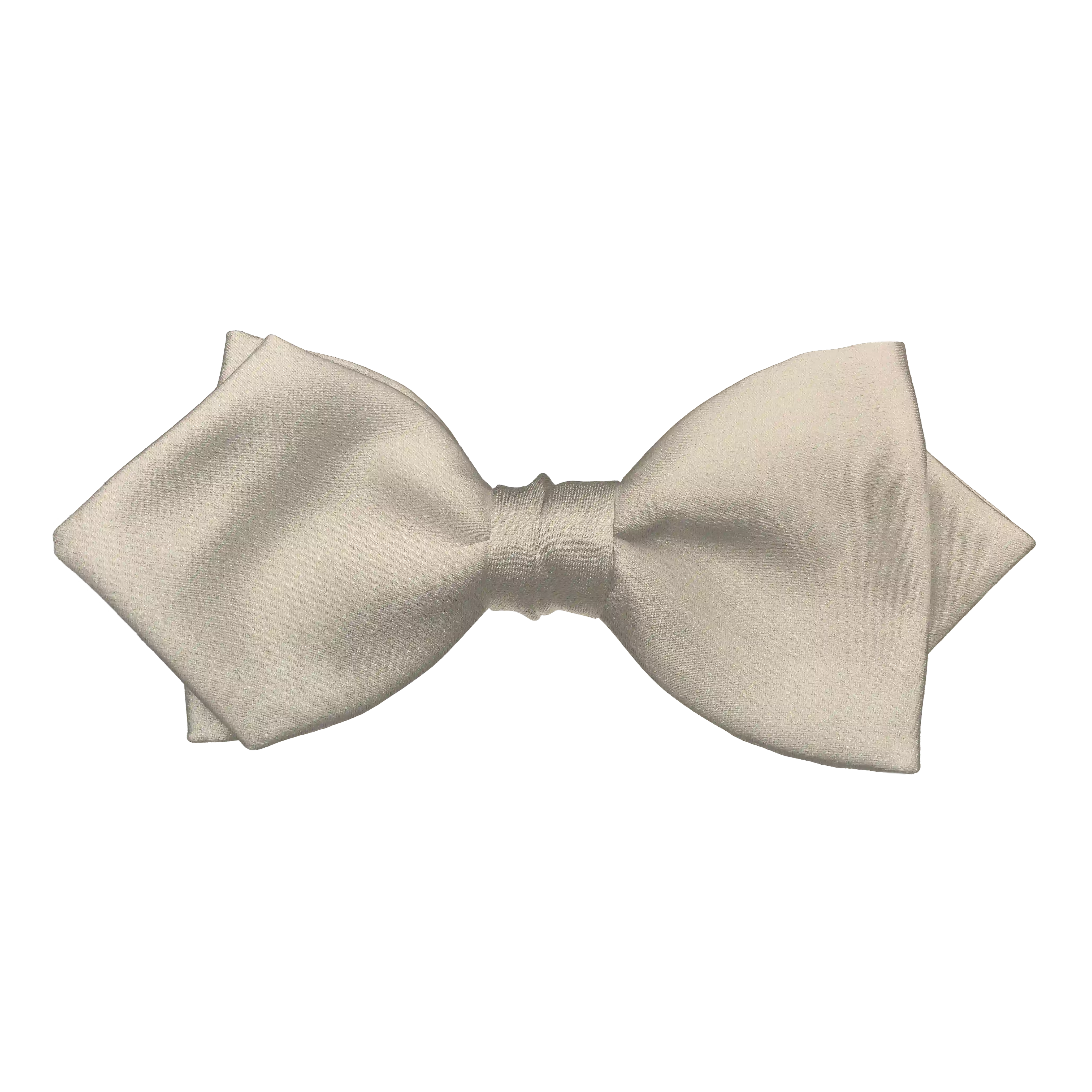 [BT-P-60-E-04-0415] Schleife aus Seide, Form: spitz, Höhe: 60 mm, Stoff: einfarbig crème (0415) (EASY: vorgebunden mit verstellbarer Größe)