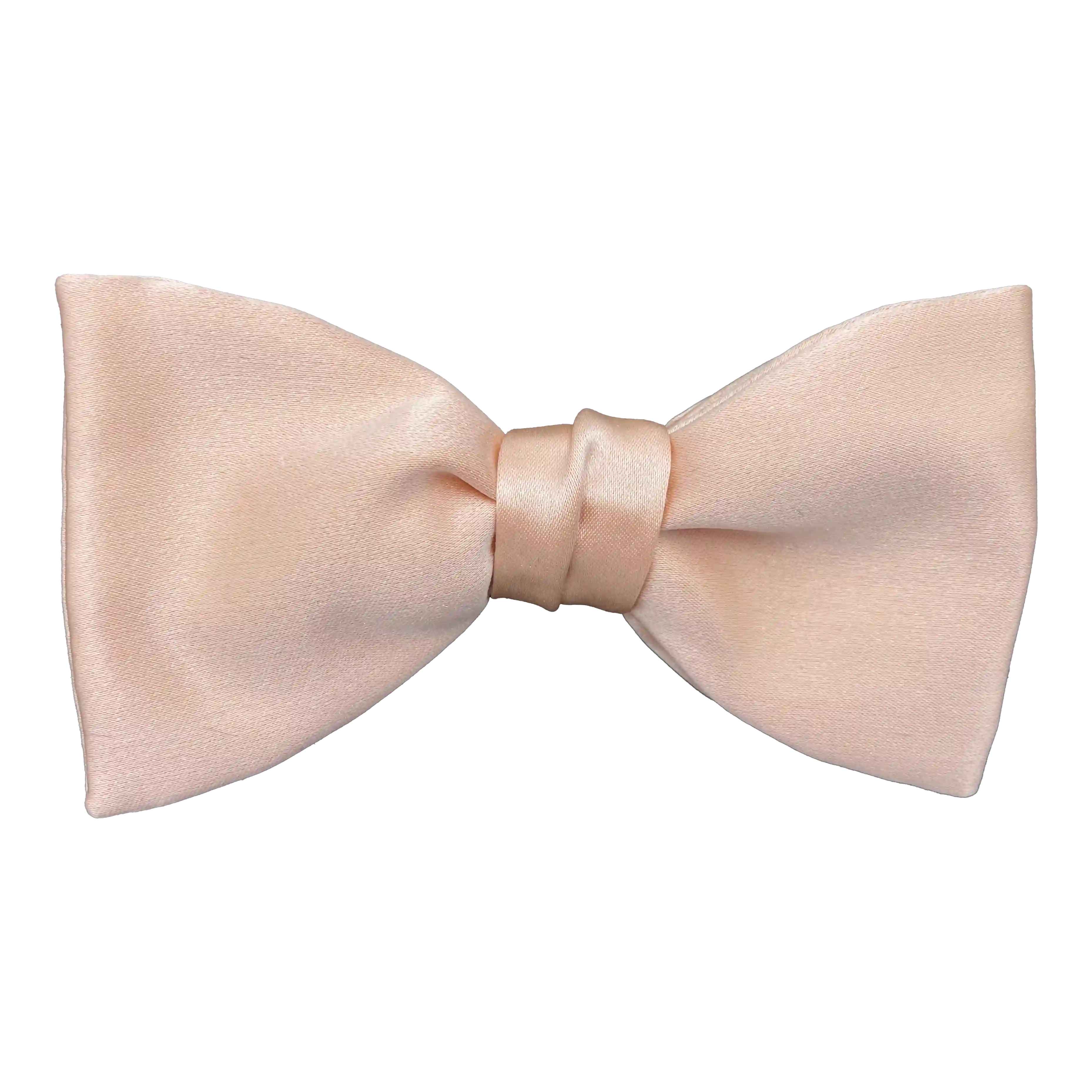 [BT-S-65-E-04-0420] Schleife aus Seide, Form: gerade, Höhe: 65 mm, Stoff: einfarbig pastelcrème (0420) (EASY: vorgebunden mit verstellbarer Größe)
