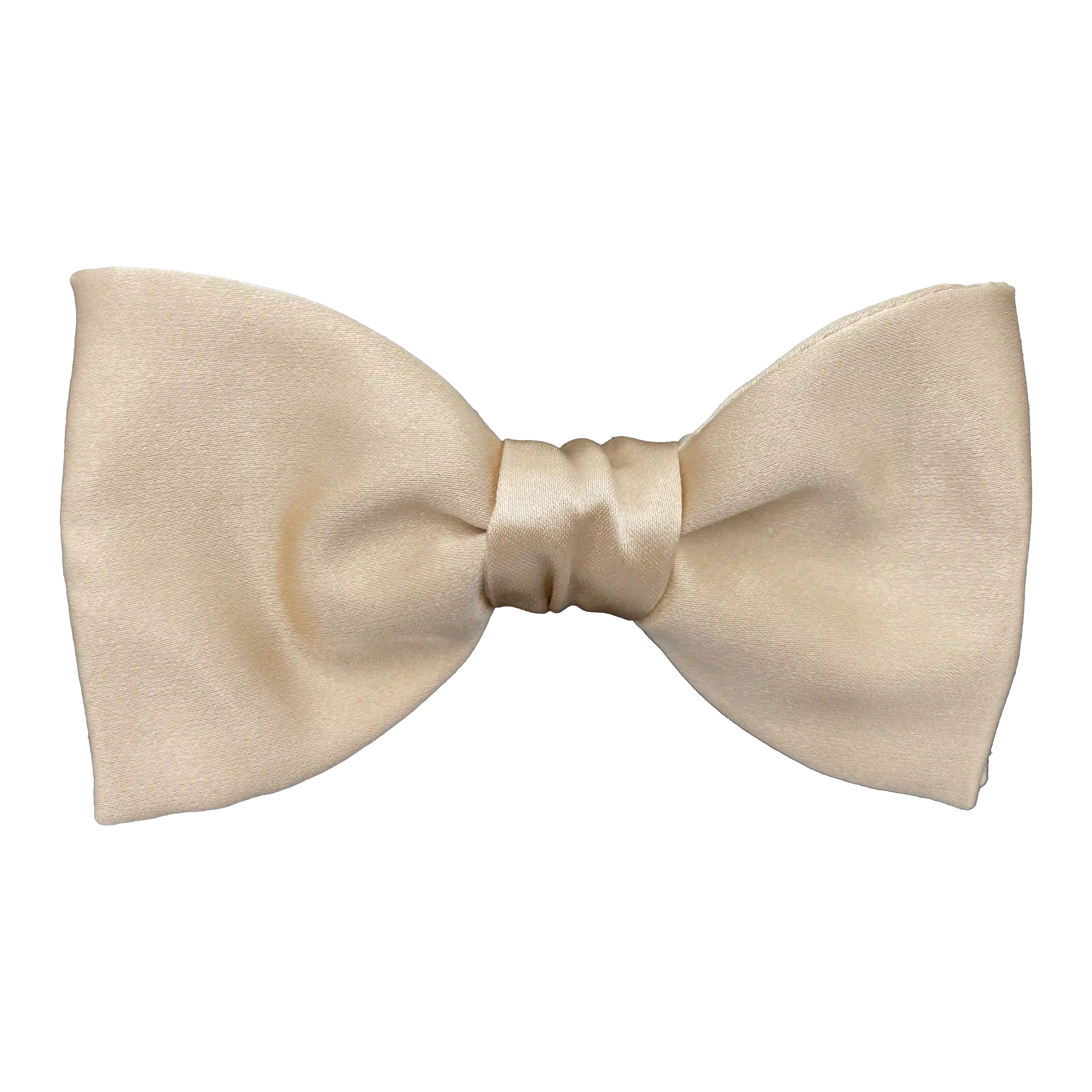 [BT-S-65-E-04-0421] Schleife aus Seide, Form: gerade, Höhe: 65 mm, Stoff: einfarbig beige (0421) (EASY: vorgebunden mit verstellbarer Größe)