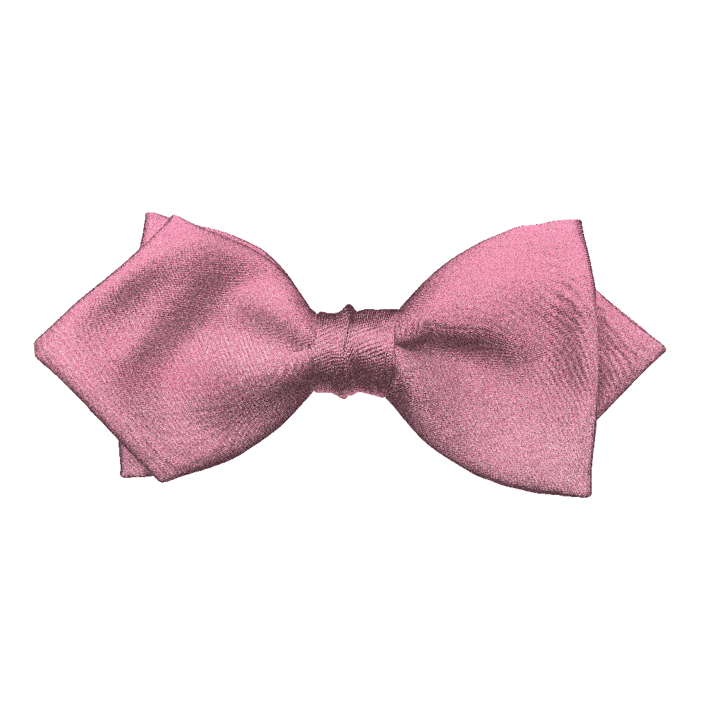 [BT-P-60-E-04-0442] Schleife aus Seide, Form: spitz, Höhe: 60, Stoff: einfarbig rosa (0442) (EASY: vorgebunden mit verstellbarer Größe)